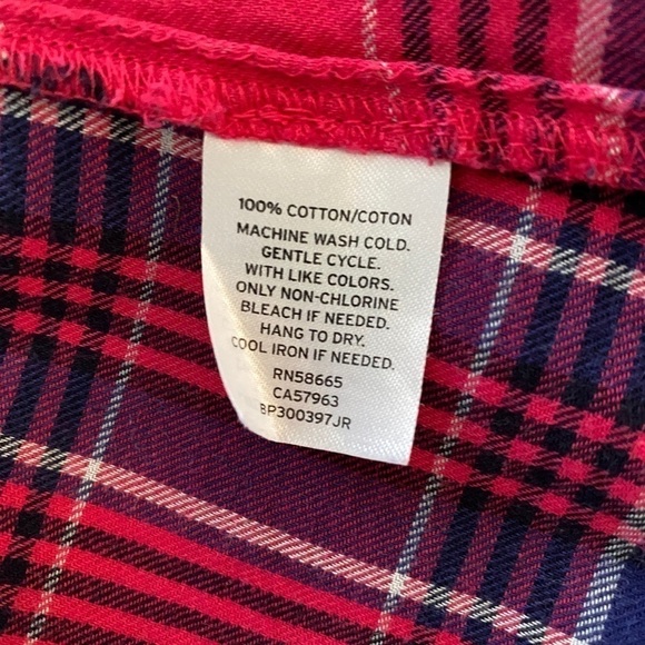 Bp Brass Plum Nordstrom Red Plaid Button Down Shirt Women M Medium - Picture 6 of 6